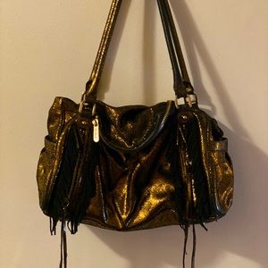 Botkier large leather purse in gold.